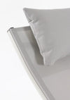Lettino chaise longue Krion con poggiatesta, struttura in alluminio verniciato per esterno