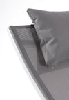 Lettino chaise longue Krion con poggiatesta, struttura in alluminio verniciato per esterno