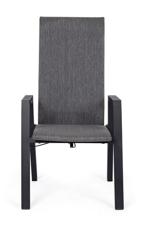 Sedia "Ethan" reclinabile struttura in alluminio con braccioli per interni ed esterni