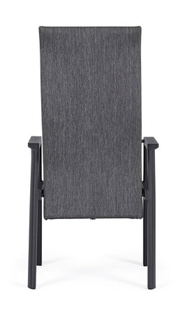 Sedia "Ethan" reclinabile struttura in alluminio con braccioli per interni ed esterni