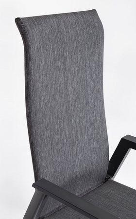 Sedia "Ethan" reclinabile struttura in alluminio con braccioli per interni ed esterni