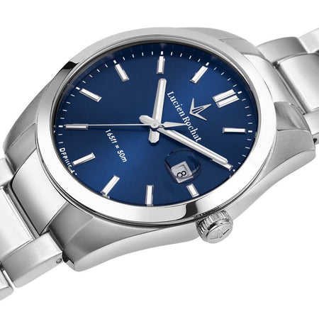 Orologio LUCIEN ROCHAT uomo Leman data acciaio / blu