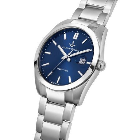 Orologio LUCIEN ROCHAT uomo Leman data acciaio / blu