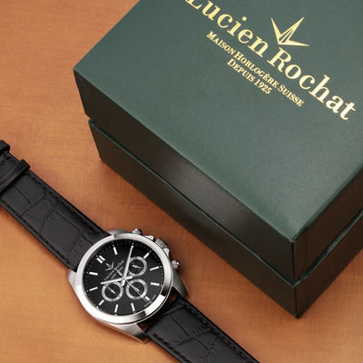 Orologio LUCIEN ROCHAT uomo Leman cronografo pelle nero