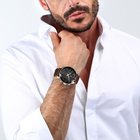 Orologio LUCIEN ROCHAT uomo Leman cronografo pelle marrone