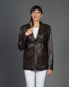 Clarissa - Giacca Donna Testa di Moro in vera pelle Over
