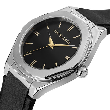 Orologio TRUSSARDI uomo Brink tempo pelle nero
