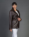 Clarissa - Giacca Donna Testa di Moro in vera pelle Over