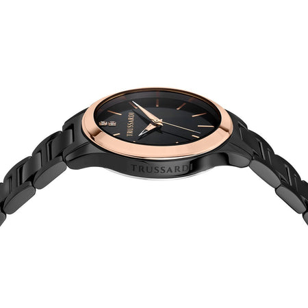 Orologio TRUSSARDI donna T-sky tempo acciaio nero / oro rosa