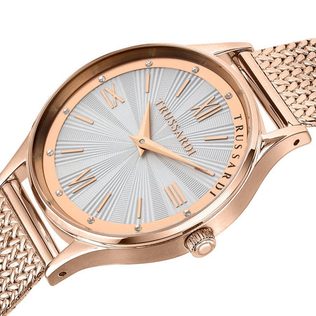 Orologio TRUSSARDI donna T-star oro rosa mesh / bianco