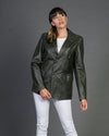 Clarissa - Giacca Donna Verde in vera pelle Over