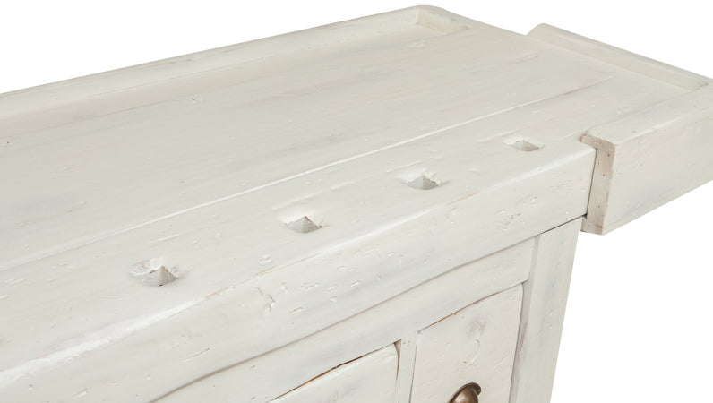 Biscottini Biscottini Banco Lavoro Country Tiglio Massello Finitura Bianca 184x74x92 Made