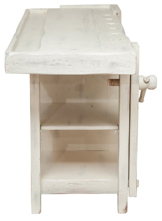 Biscottini Biscottini Banco Lavoro Country Tiglio Massello Finitura Bianca 184x74x92 Made