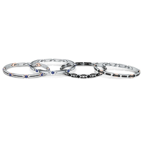Bracciale MORELLATO uomo Motown acciaio / pietre blu