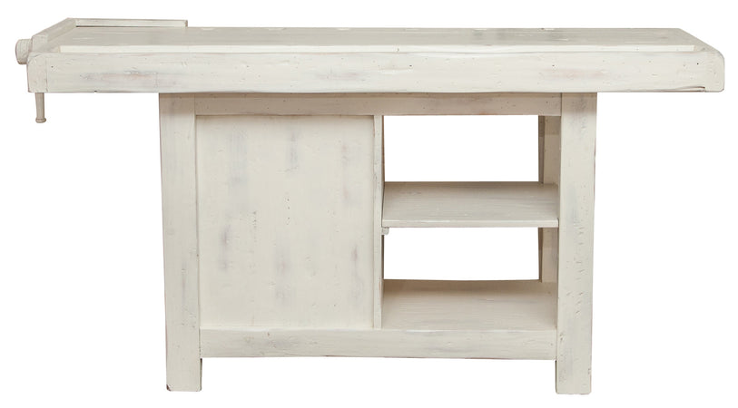 Biscottini Biscottini Banco Lavoro Country Tiglio Massello Finitura Bianca 184x74x92 Made