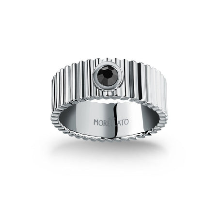 Anello MORELLATO uomo Motown acciaio / pietra nera
