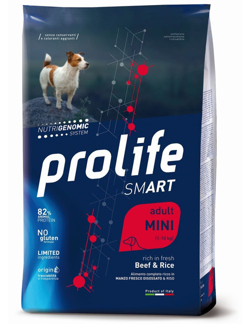 Prolife Smart mangime secco Cani Adulti Mini manzo e riso 2 kg