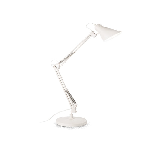 Lampada Da Scrivania-Ufficio Moderna Sally Metallo Bianco 1 Luce E27