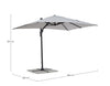 Ombrellone Ines Led in alluminio con palo laterale orientabile da giardino Ines
