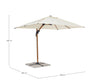 Ombrellone in alluminio con palo laterale orientabile da giardino Orion effetto legno