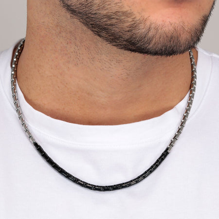 Collana MORELLATO uomo Catene acciaio / inserto nero
