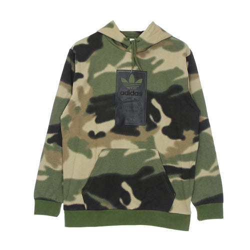 Adidas Felpa Leggera Cappuccio Uomo Camo All Over Print Hoodie Wild Pine/multi/black da uomo