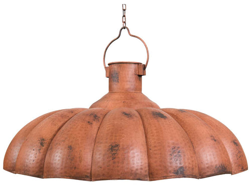 Biscottini Biscottini Lampadario sospensione Industrial D85x40 in ferro arancio anticato