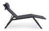 Lettino chaise longue Krion con poggiatesta, struttura in alluminio verniciato per esterno