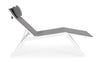 Lettino chaise longue Krion con poggiatesta, struttura in alluminio verniciato per esterno
