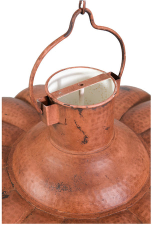 Biscottini Biscottini Lampadario sospensione Industrial D85x40 in ferro arancio anticato