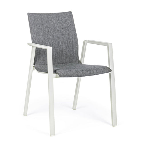 Sedia Odeon con braccioli, struttura in alluminio, impilabile, per esterno