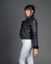 Rebecca - Chiodo Donna Viola in vero montone Shearling