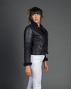 Rebecca - Chiodo Donna Viola in vero montone Shearling