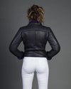 Rebecca - Chiodo Donna Viola in vero montone Shearling