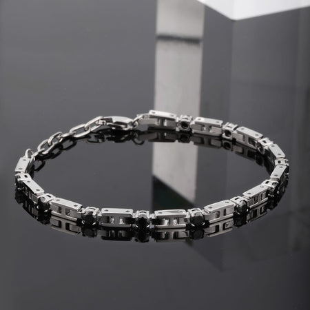 Bracciale SECTOR uomo Tennis acciaio / pietre nere