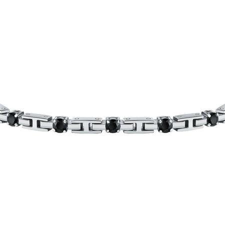 Bracciale SECTOR uomo Tennis acciaio / pietre nere