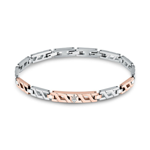 Bracciale MASERATI uomo Iconic acciaio / oro rosa