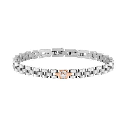 Bracciale MASERATI uomo Iconic acciaio / elemento oro rosa