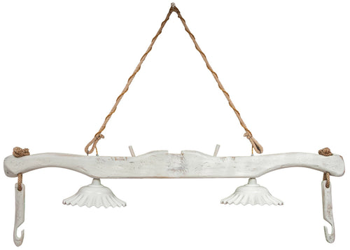 Biscottini Lampadario Giogo Biscottini Tiglio Anticato Country 161x30x41 Ceramica Italia