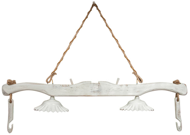 Biscottini Lampadario Giogo Biscottini Tiglio Anticato Country 161x30x41 Ceramica Italia