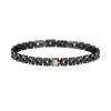 Bracciale MASERATI uomo Iconic acciaio nero / logo oro rosa