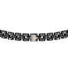 Bracciale MASERATI uomo Iconic acciaio nero / logo oro rosa