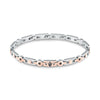 Bracciale MASERATI uomo Iconic acciaio / oro rosa / cristalli neri