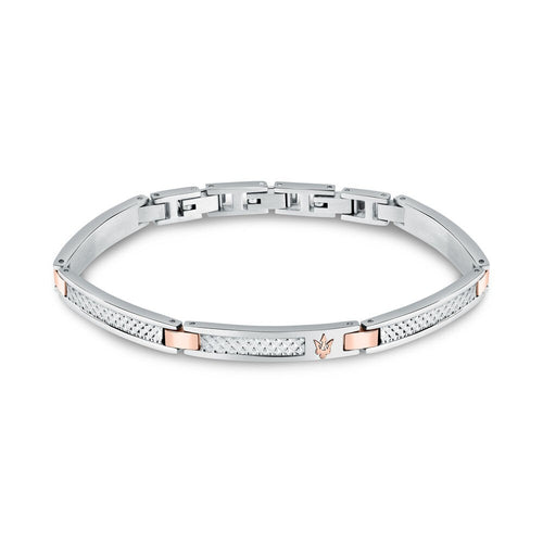 Bracciale MASERATI uomo Iconic acciaio / oro rosa