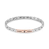 Bracciale MASERATI uomo Iconic acciaio / oro rosa / logo nero