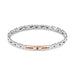 Bracciale MASERATI uomo Iconic acciaio / oro rosa / logo nero