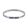 Bracciale MASERATI uomo Iconic acciaio / blu / pietre bianche
