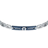 Bracciale MASERATI uomo Iconic acciaio / blu / pietre bianche