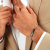Bracciale MASERATI uomo Iconic acciaio / blu / pietre bianche