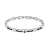 Bracciale MASERATI uomo Iconic acciaio / logo blu / pietre bianche